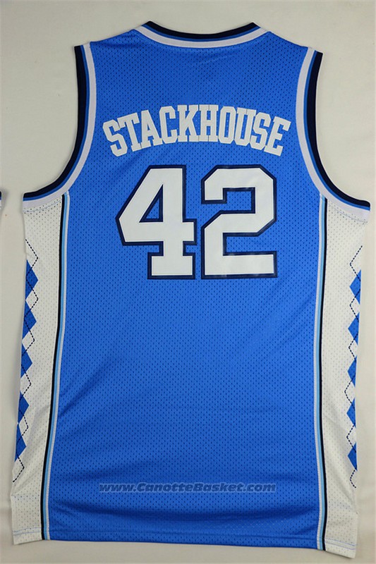 Maglia NCAA North Carolina Tar Heels Jerry Stackhouse #42 Blu
